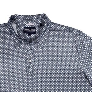 Panhandle Performance Polo Navy‎ White Geometric Print Mens XXL